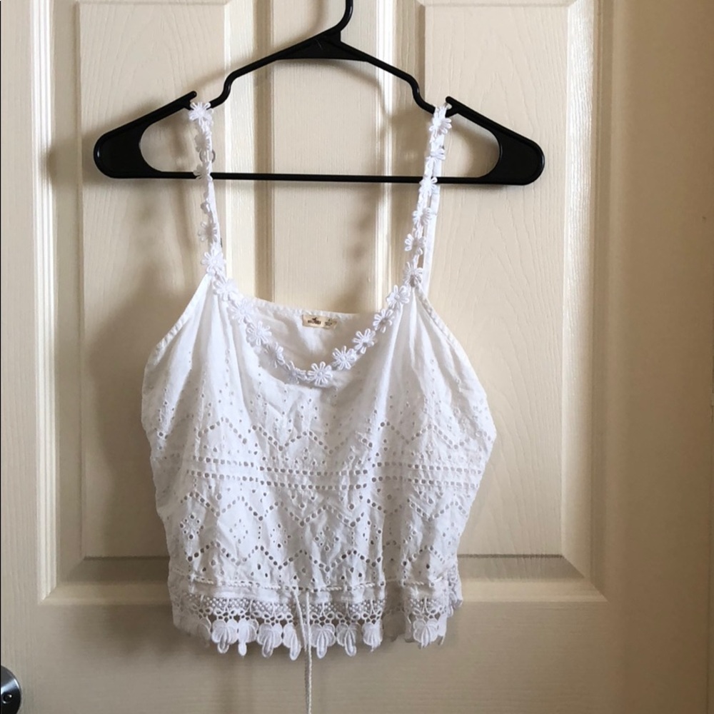 White cropped tank top